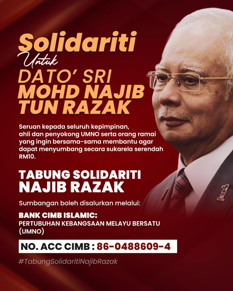 UMNO Gerakkan Tabung Solidariti Najib Razak